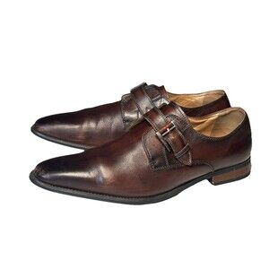 La Milano Monk Strap Dress Shoes Men’s Size 14 Leather Slip On Dress Shoe Cognac